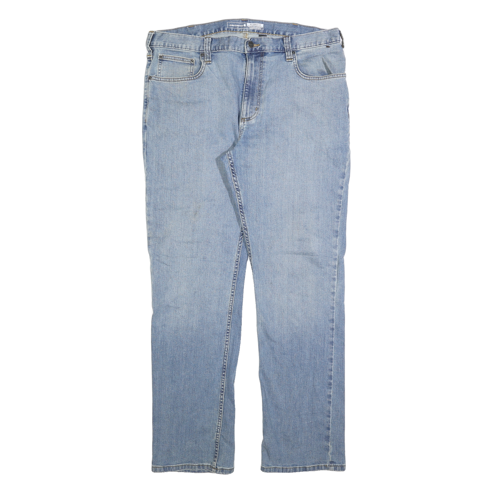 CARHARTT Mens Jeans Blue Relaxed Straight Denim Medium W36 L32 Workwear Casual
