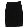 XSCAPE Womens Black Straight Knee Length Velvet Skirt Size S Classic Style Soft