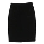 XSCAPE Womens Black Straight Knee Length Velvet Skirt Size S Classic Style Soft