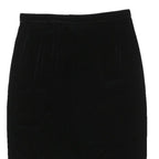 XSCAPE Womens Black Straight Knee Length Velvet Skirt Size S Classic Style Soft