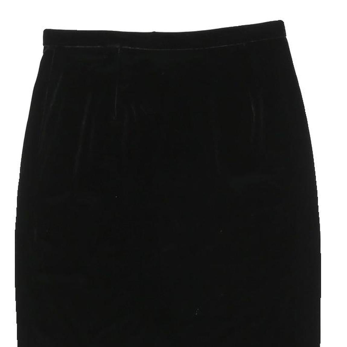 XSCAPE Womens Black Straight Knee Length Velvet Skirt Size S Classic Style Soft