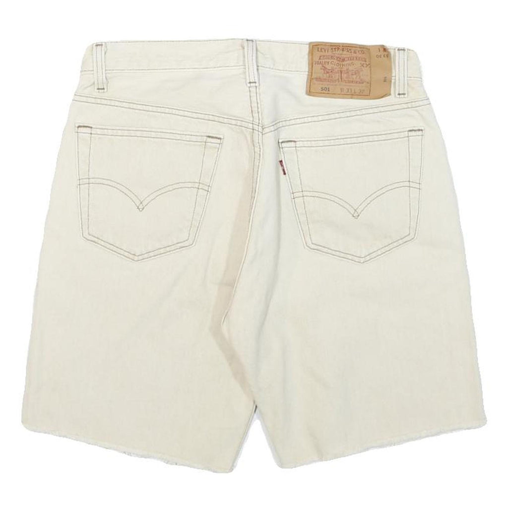 LEVI'S Mens Shorts White Denim L W30 Casual Cotton Blend Summer Wear