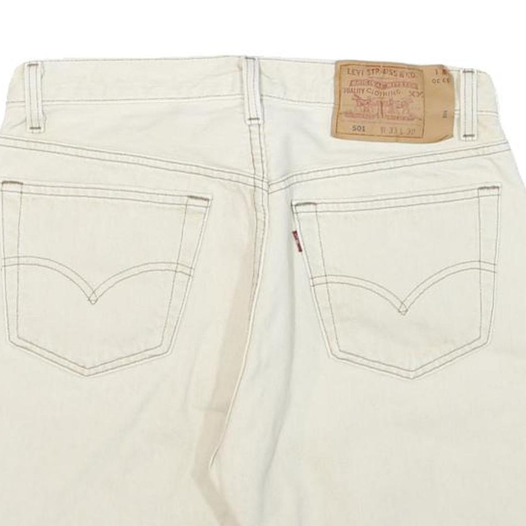 LEVI'S Mens Shorts White Denim L W30 Casual Cotton Blend Summer Wear
