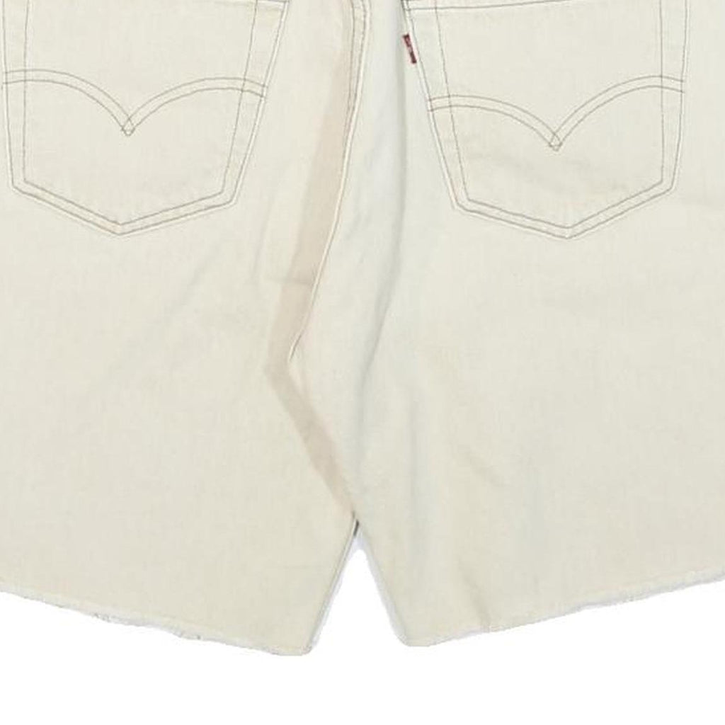 LEVI'S Mens Shorts White Denim L W30 Casual Cotton Blend Summer Wear