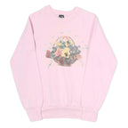 SCREENSTARS Mens Pink Floral Basket Graphic Crew Neck S Sweatshirt Cotton Blend