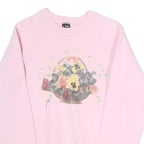 SCREENSTARS Mens Pink Floral Basket Graphic Crew Neck S Sweatshirt Cotton Blend