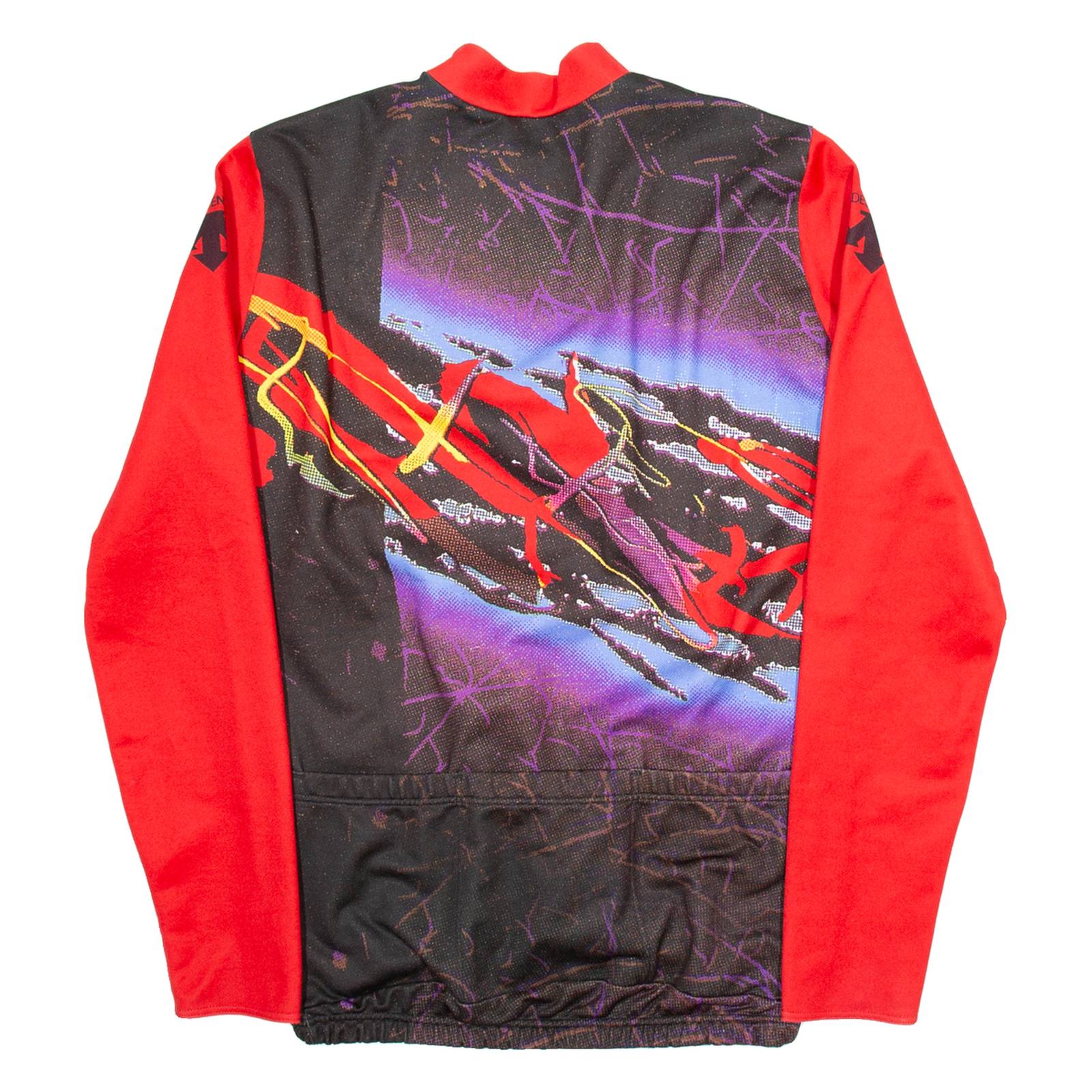 DESCENT Cycling Mens Jersey Red Long Sleeve 1/4 Zip M