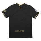 NIKE Mens Black & Gold Football Shirt M Short Sleeve V-Neck Barcelona FC Jersey