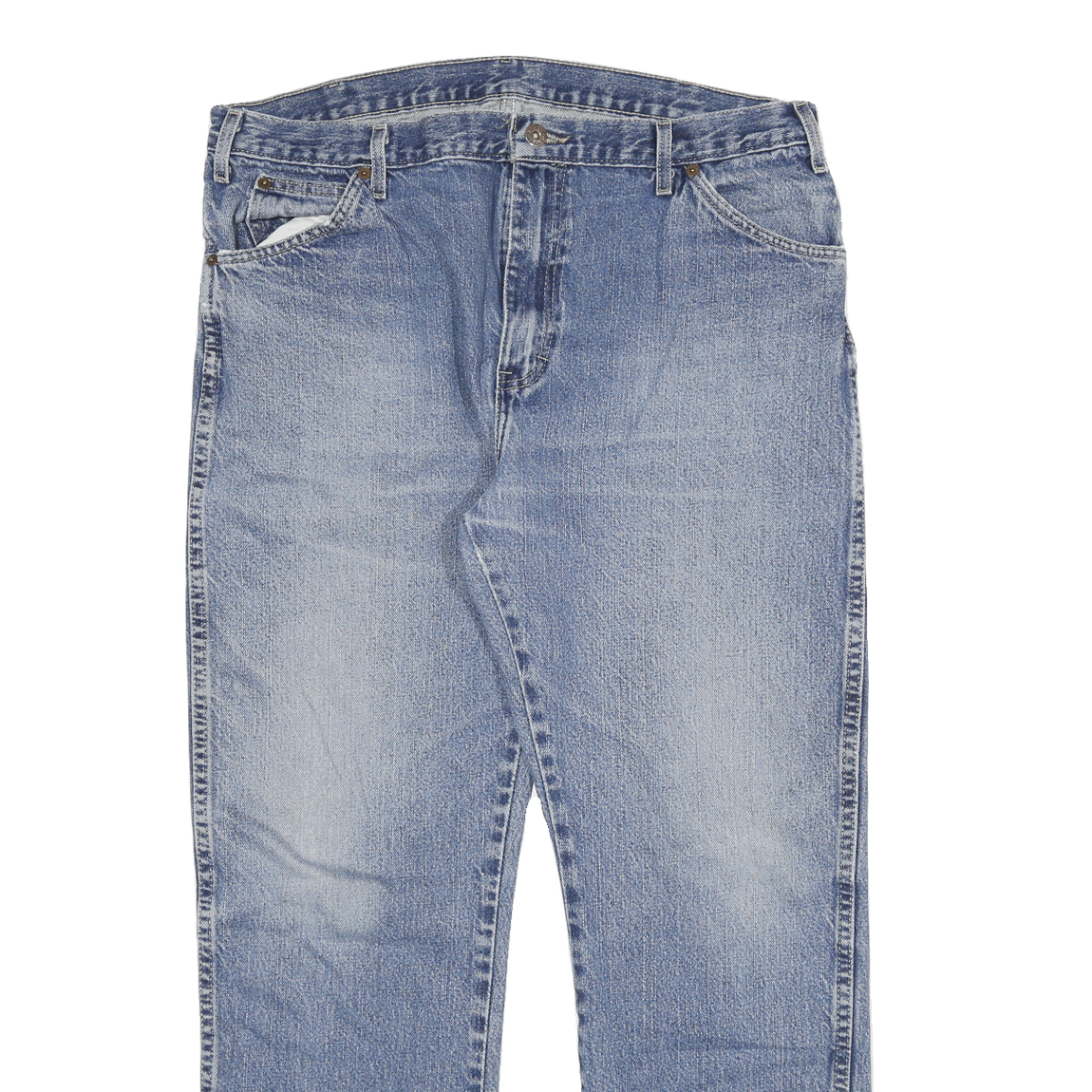 DICKIES Mens Regular Fit Blue Denim Jeans W36 L29 Classic Cotton Blend Zip