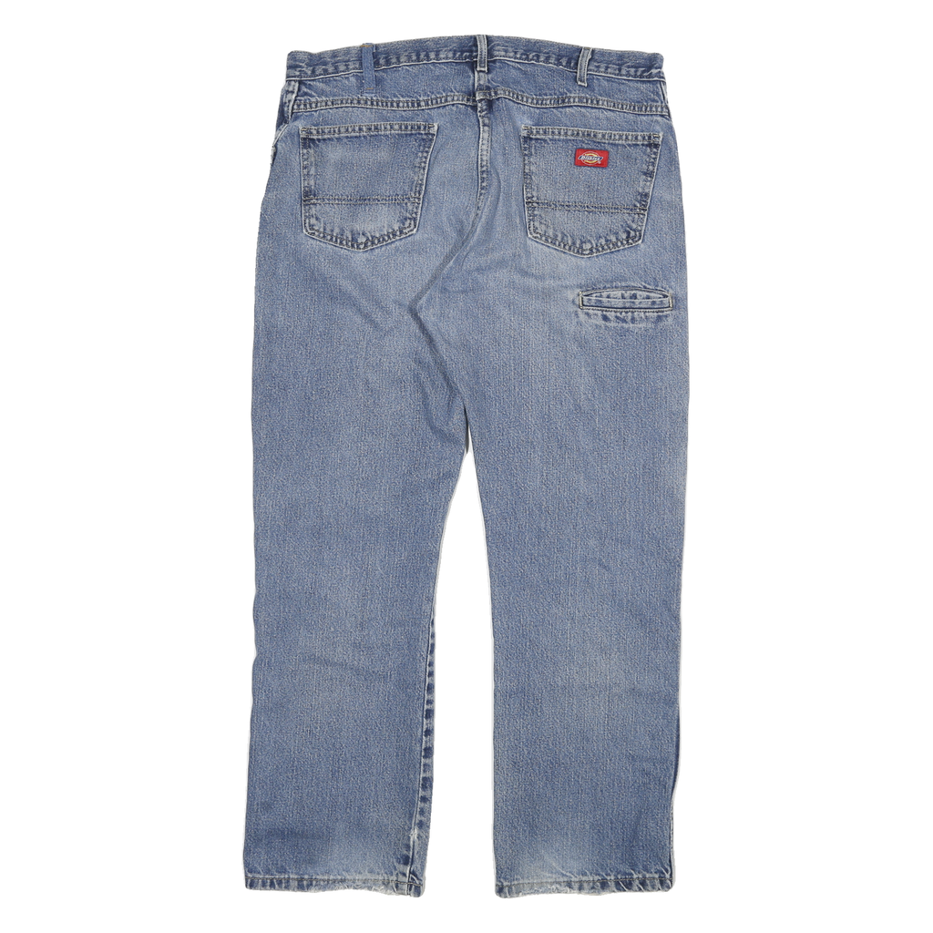 DICKIES Mens Regular Fit Blue Denim Jeans W36 L29 Classic Cotton Blend Zip