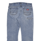 DICKIES Mens Regular Fit Blue Denim Jeans W36 L29 Classic Cotton Blend Zip