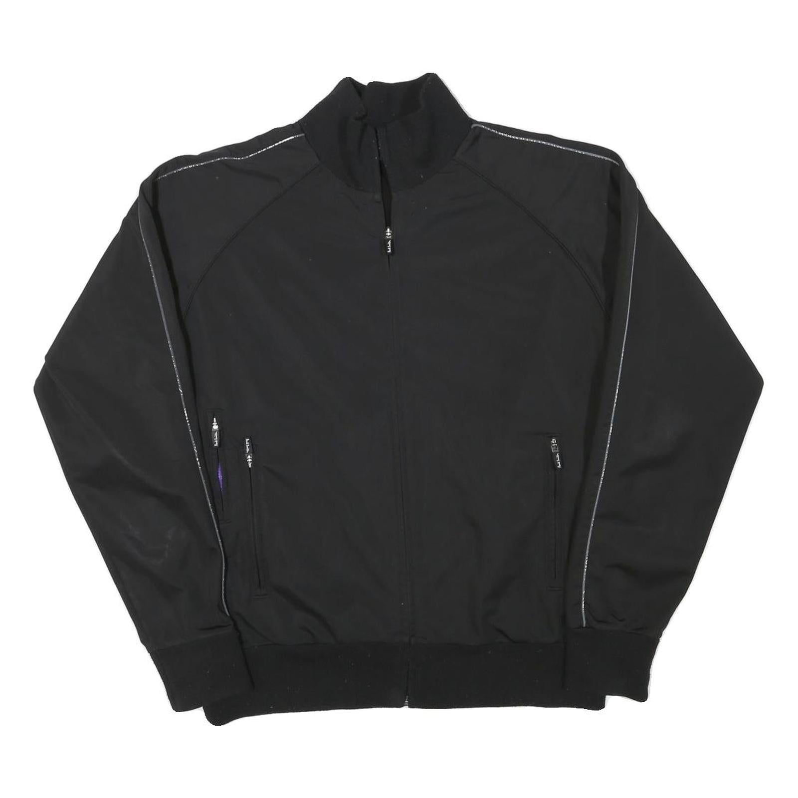 PAUL SMITH Mens Black Zip Jacket L Polyester Blend Plain Casual Lightweight