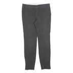 MASSIMO DUTTI Womens Slim Black Trousers W28 L26 Cotton Blend Zip Stylish
