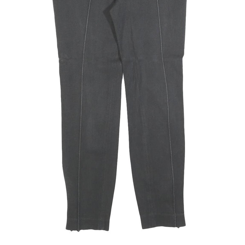 MASSIMO DUTTI Womens Slim Black Trousers W28 L26 Cotton Blend Zip Stylish