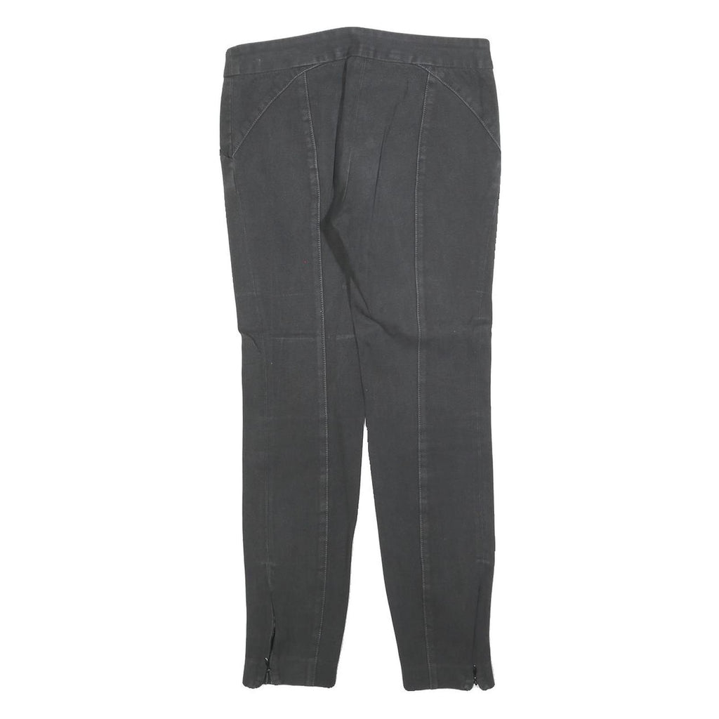 MASSIMO DUTTI Womens Slim Black Trousers W28 L26 Cotton Blend Zip Stylish