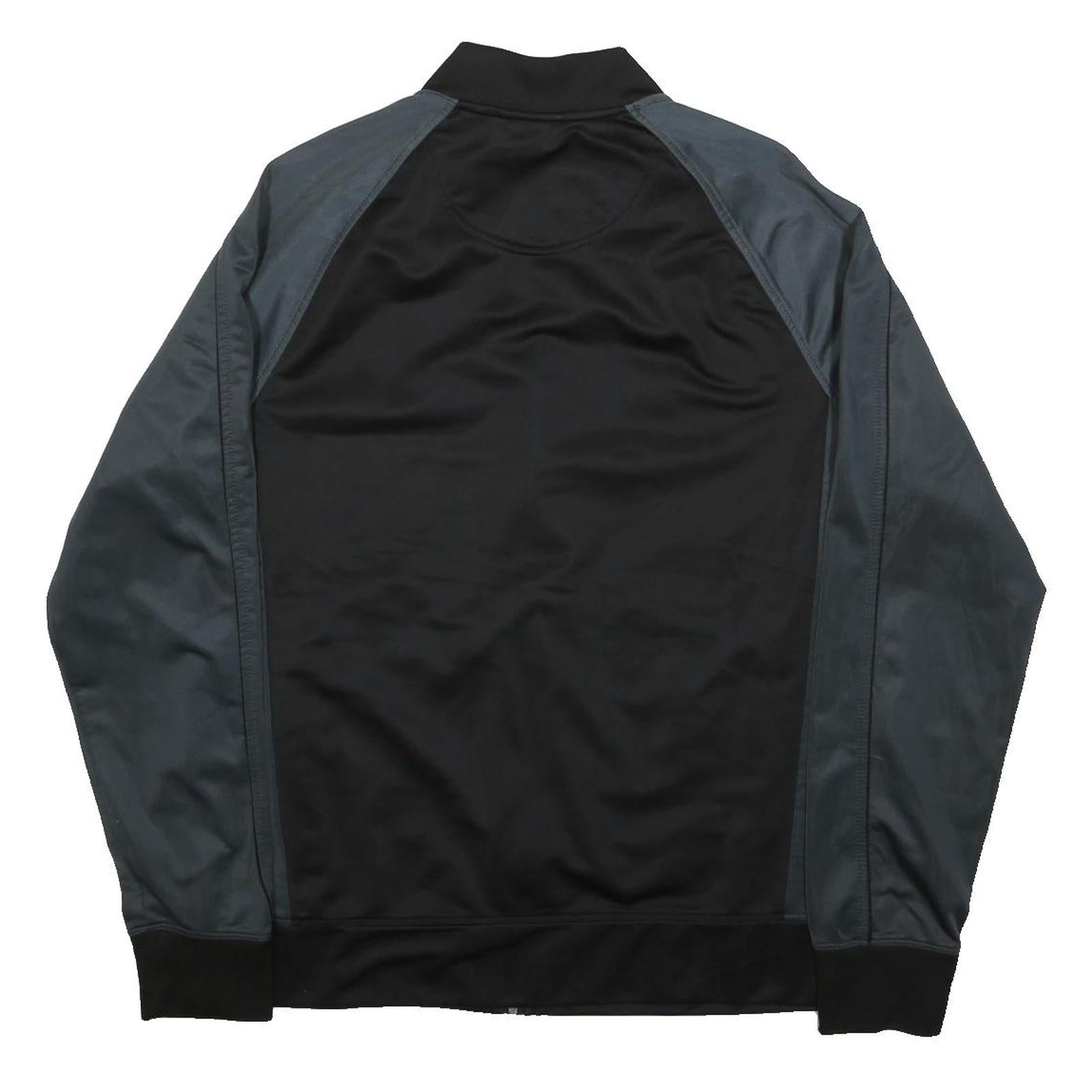 STARTER Mens Black & Grey Zip Up Track Jacket M Cotton Blend Athletic Fit
