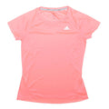 ADIDAS Womens Pink Athletic T-Shirt UK 8 Short Sleeve Crew Neck Performance Top