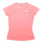 ADIDAS Womens Pink Athletic T-Shirt UK 8 Short Sleeve Crew Neck Performance Top