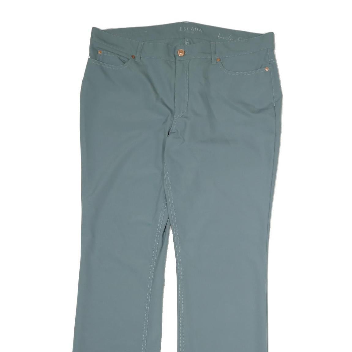 ESCADA Womens Cotton Blue Regular Straight Trousers W36 L32 Stylish Comfortable