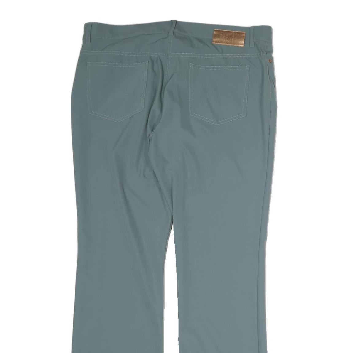 ESCADA Womens Cotton Blue Regular Straight Trousers W36 L32 Stylish Comfortable