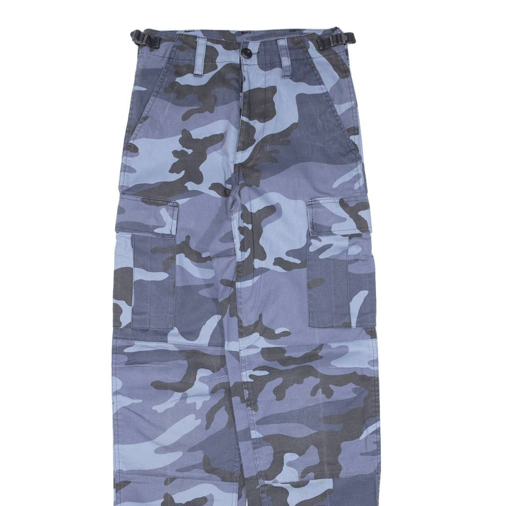Cargo Camo Mens Trousers Blue Regular Straight W26 L31