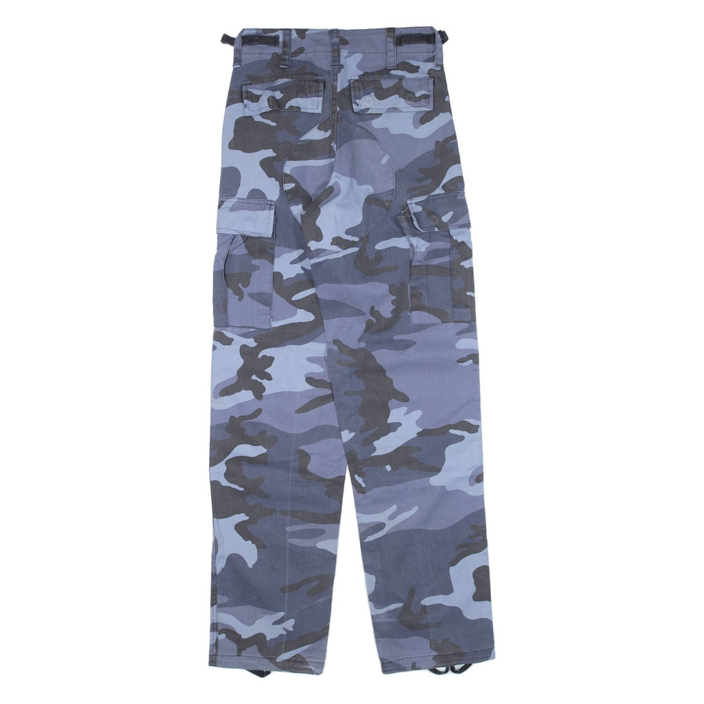 Cargo Camo Mens Trousers Blue Regular Straight W26 L31