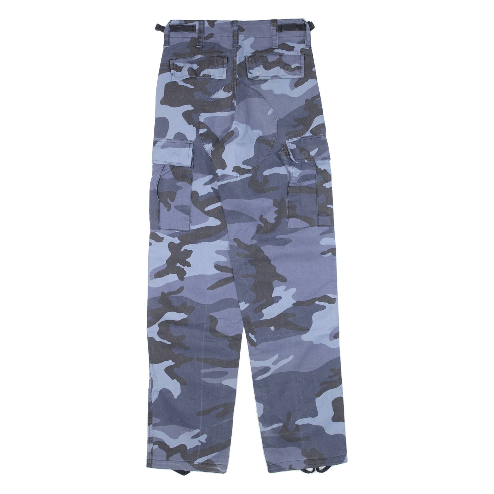 Cargo Camo Mens Trousers Blue Regular Straight W26 L31
