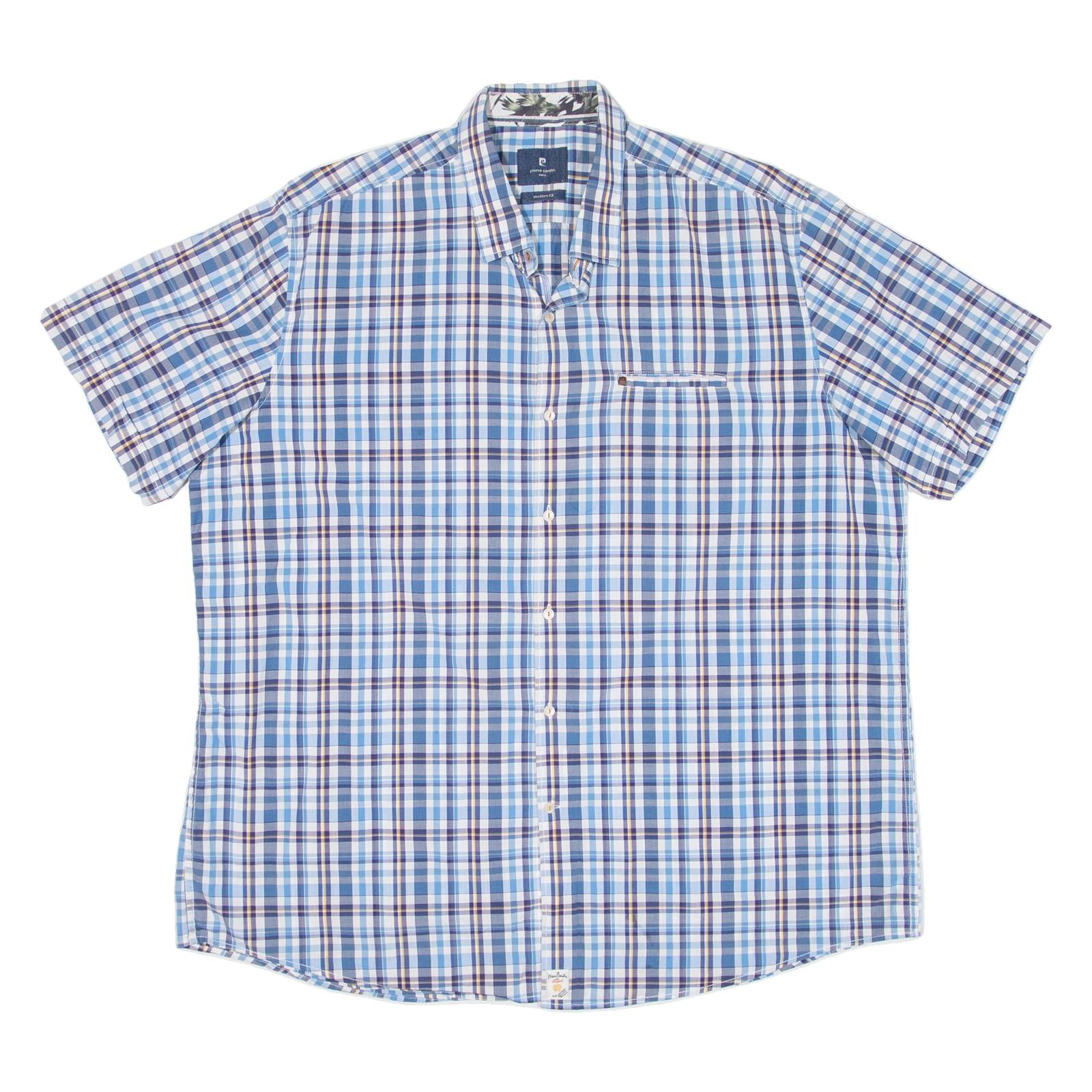 PIERRE CARDIN Mens Shirt Blue Check 2XL