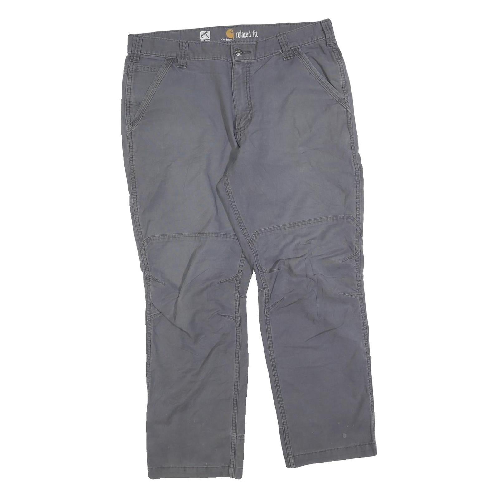 CARHARTT Mens Relaxed Fit Grey Jeans Denim W36 L30 Workwear Durable Zip