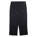 DICKIES Mens Trousers Black Regular Straight W36 L30
