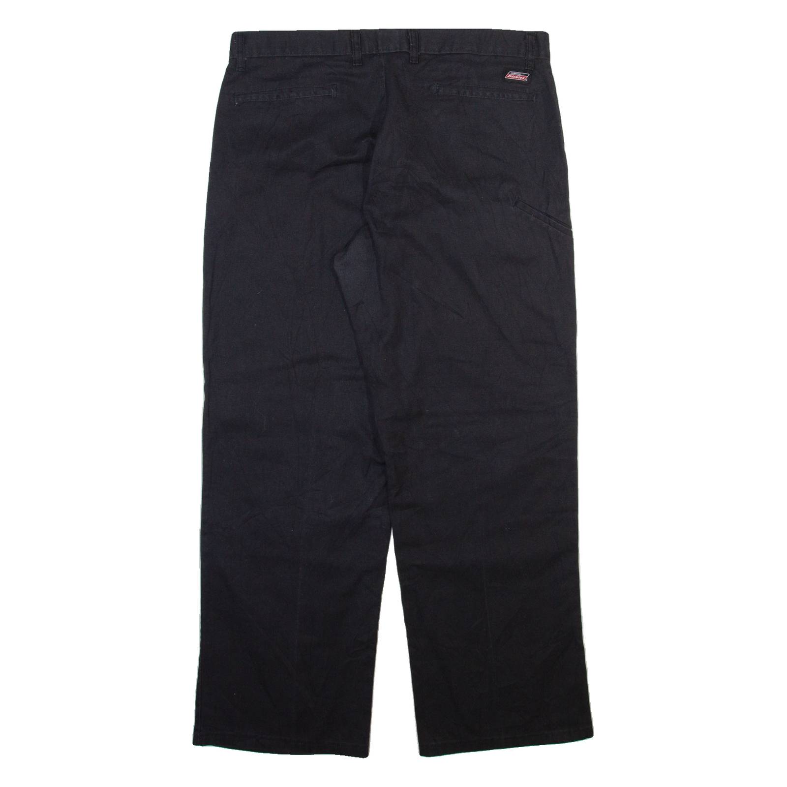 DICKIES Mens Trousers Black Regular Straight W36 L30