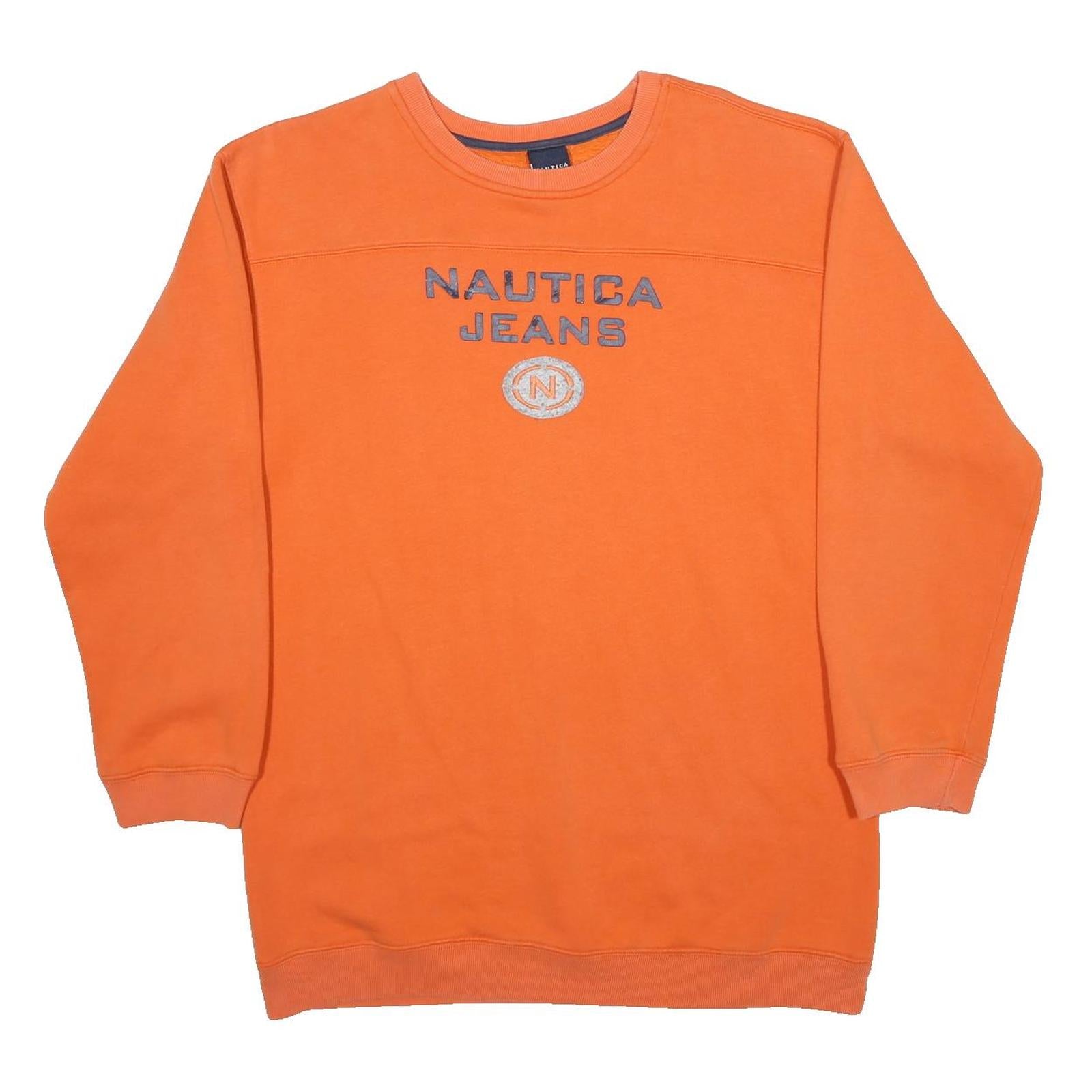 NAUTICA Womens Orange Nautica Jeans Crew Neck XL Sweatshirt Cotton Blend Casual