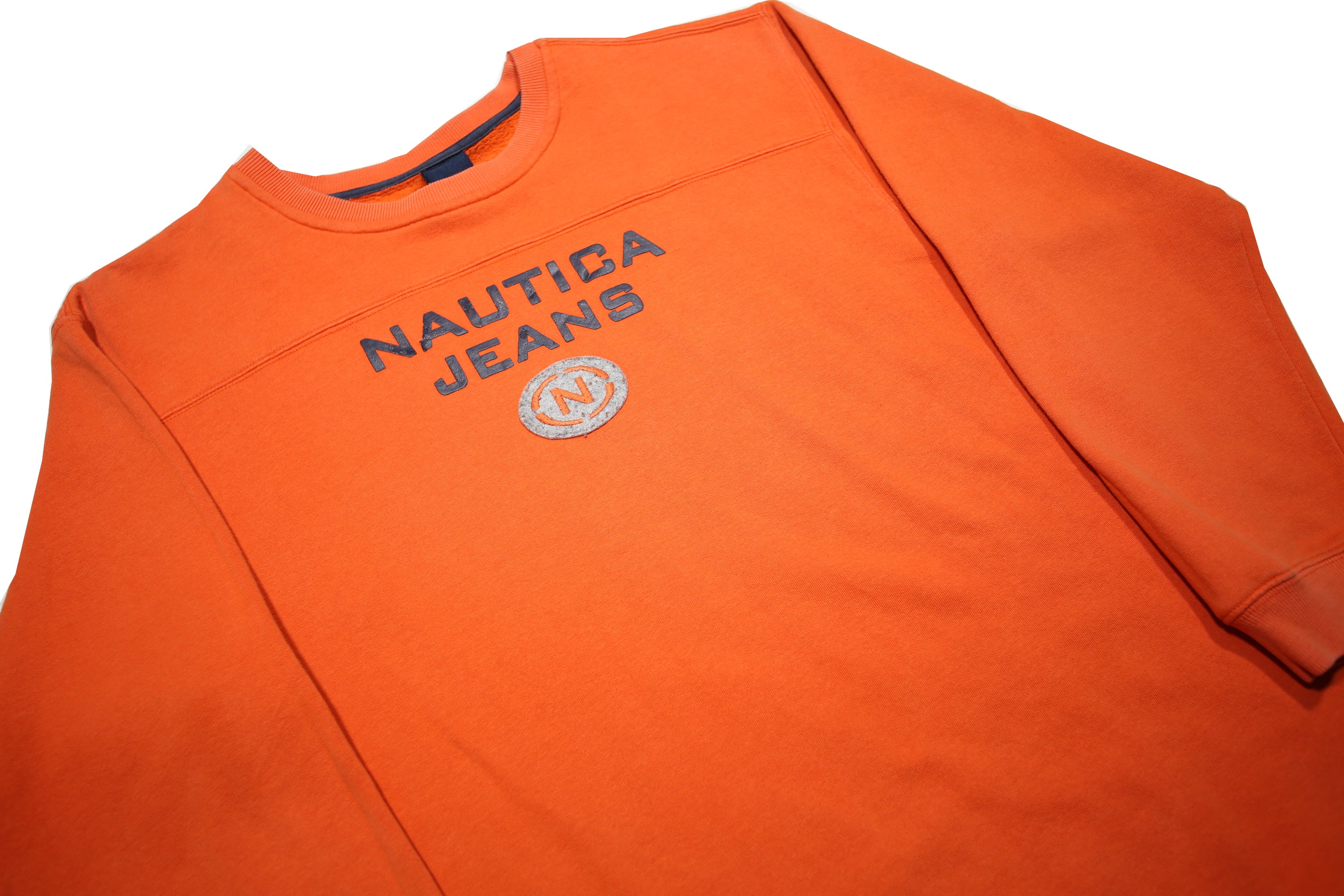 NAUTICA Womens Orange Nautica Jeans Crew Neck XL Sweatshirt Cotton Blend Casual