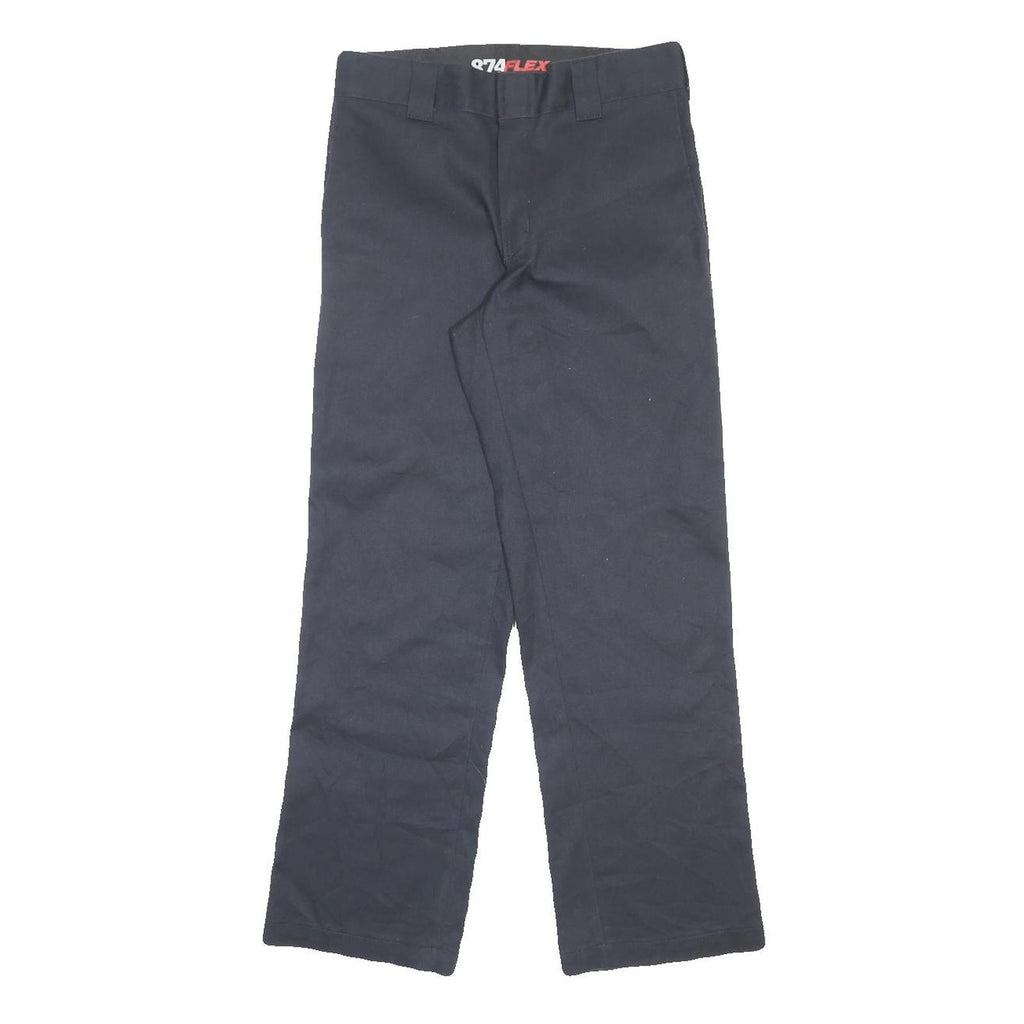DICKIES Mens Cotton Blend Navy Regular Fit Straight Leg Trousers W30 L30
