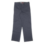 DICKIES Mens Cotton Blend Navy Regular Fit Straight Leg Trousers W30 L30