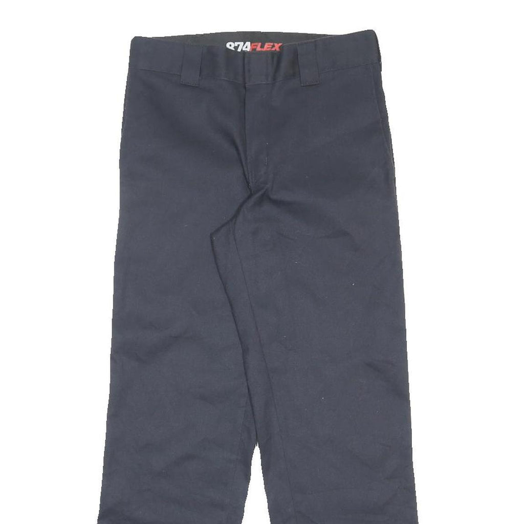 DICKIES Mens Cotton Blend Navy Regular Fit Straight Leg Trousers W30 L30