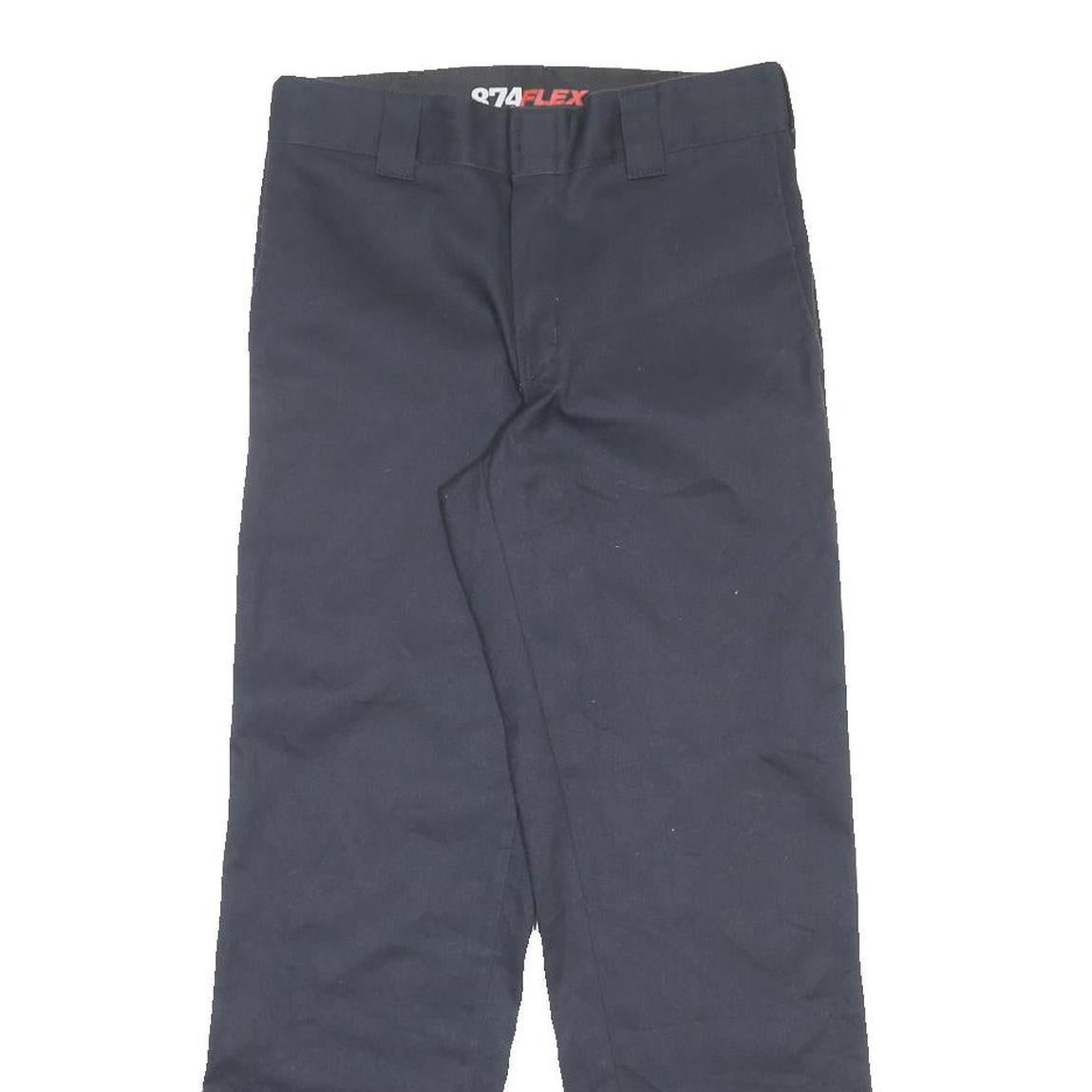 DICKIES Mens Cotton Blend Navy Regular Fit Straight Leg Trousers W30 L30
