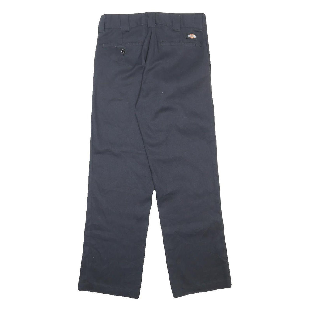 DICKIES Mens Cotton Blend Navy Regular Fit Straight Leg Trousers W30 L30
