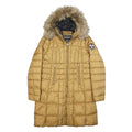 NAPAPIJRI Womens Beige Polyamide Quilted Long Sleeve Zip Jacket M Fur Hood
