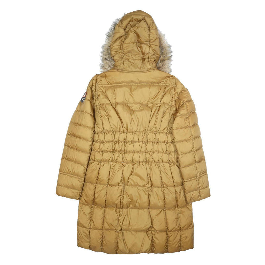 NAPAPIJRI Womens Beige Polyamide Quilted Long Sleeve Zip Jacket M Fur Hood