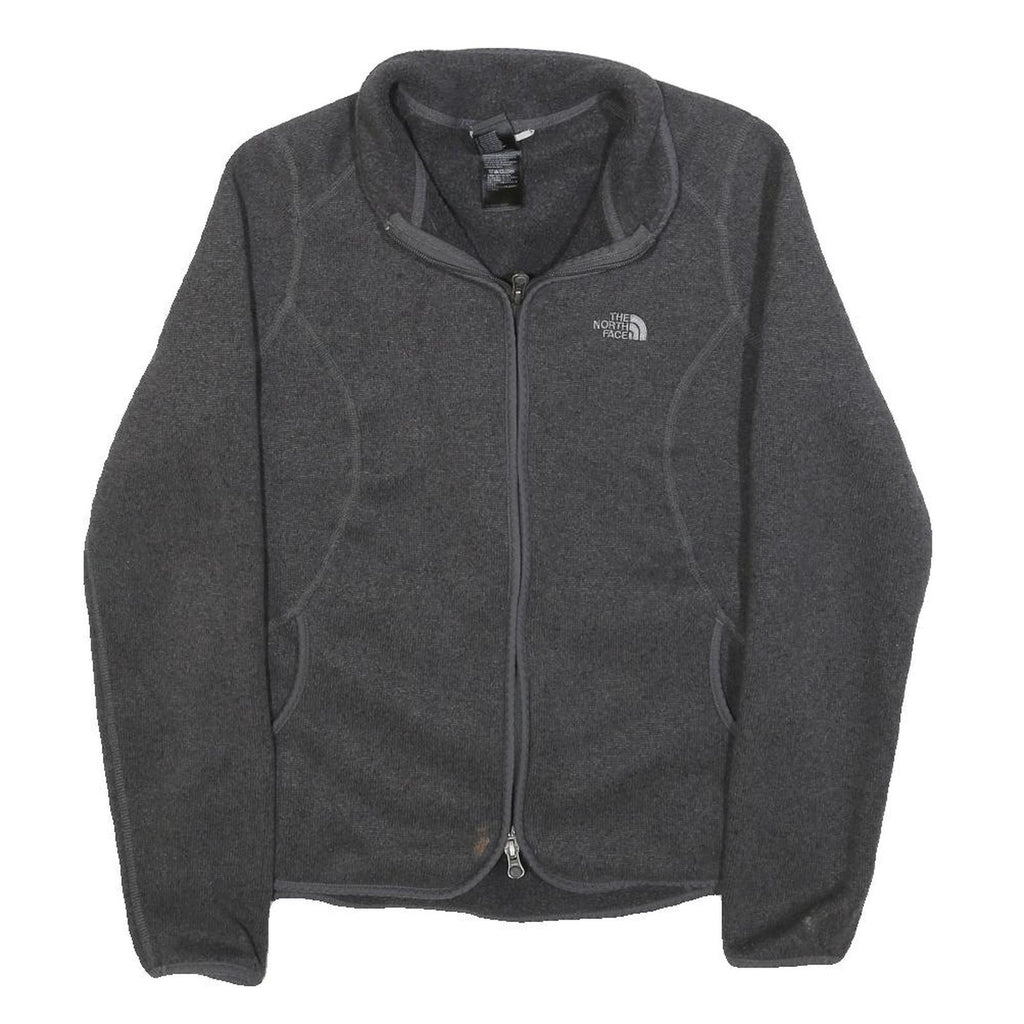 THE NORTH FACE Womens Grey Jacket L Polyester Blend Plain Zip Outdoor Warm
