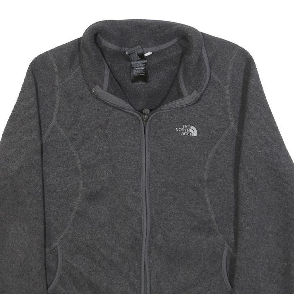 THE NORTH FACE Womens Grey Jacket L Polyester Blend Plain Zip Outdoor Warm