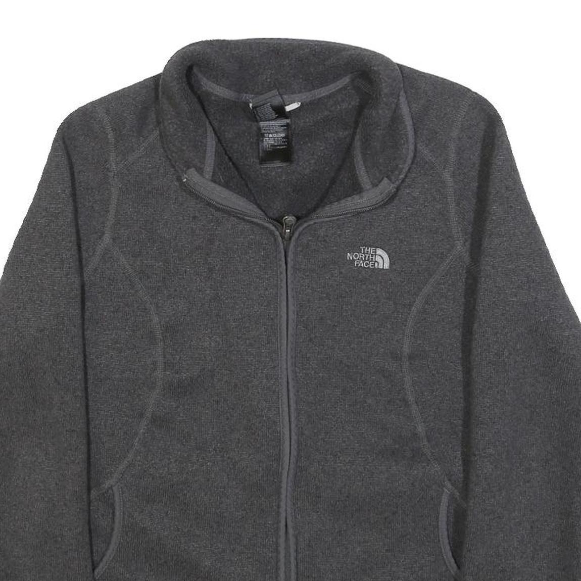 THE NORTH FACE Womens Grey Jacket L Polyester Blend Plain Zip Outdoor Warm