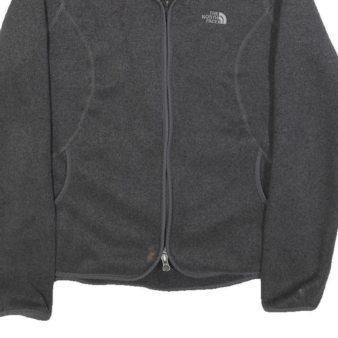 THE NORTH FACE Womens Grey Jacket L Polyester Blend Plain Zip Outdoor Warm