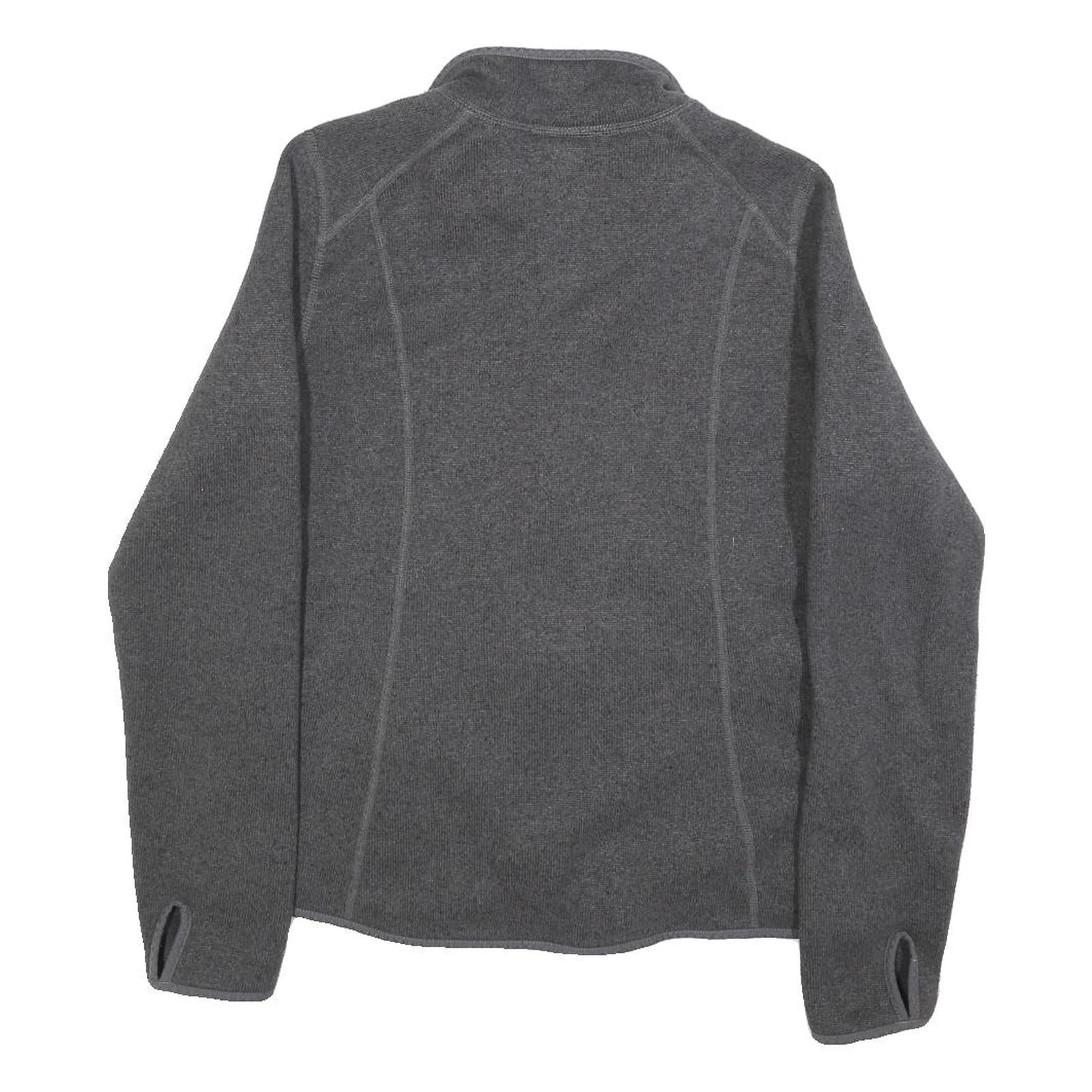 THE NORTH FACE Womens Grey Jacket L Polyester Blend Plain Zip Outdoor Warm