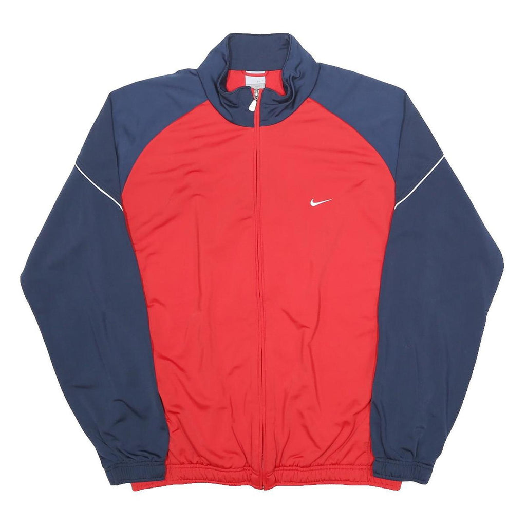 NIKE Mens Red & Blue Track Jacket XL Polyester Zip Plain Sports Athletic Wear