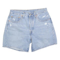 LEVI'S Womens Light Blue Denim Casual Shorts XS W26 Classic Fit Distressed