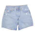 LEVI'S Womens Light Blue Denim Casual Shorts XS W26 Classic Fit Distressed