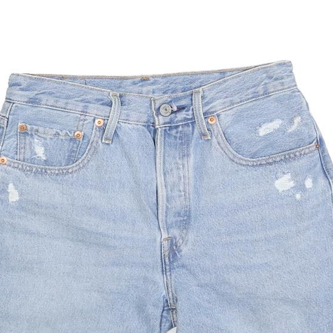 LEVI'S Womens Light Blue Denim Casual Shorts XS W26 Classic Fit Distressed