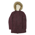 LEVI'S Womens Maroon Zip Jacket M Polyester Blend Plain Winter Parka Coat Hooded